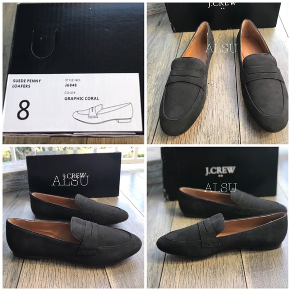 NWT J.Crew Suede Penny Loafers Graphic Coral W - Picture 7 of 7